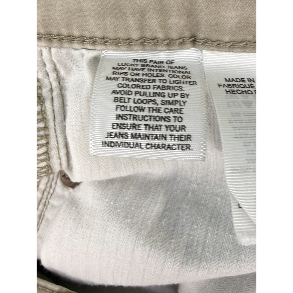 Lucky Brand 121 Slim Straight Pants Mens 34x30 Khaki Tan Stretch Chino - Picture 4 of 9